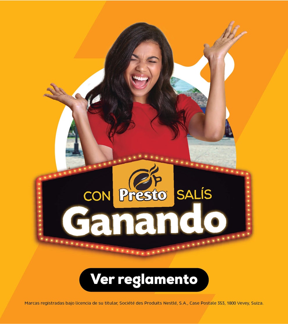 Participá: 1- Esperá la caravana presto, 2- presentá 10 curritos Presto, 3- Ganá premios al instante girando la ruleta. VEJA RECULAMENTO. Marcas registradas bajo licencia de su titular. Société des Produits Nestlé, S.A. Case Postale 353, 1800 Vevey, Suiza