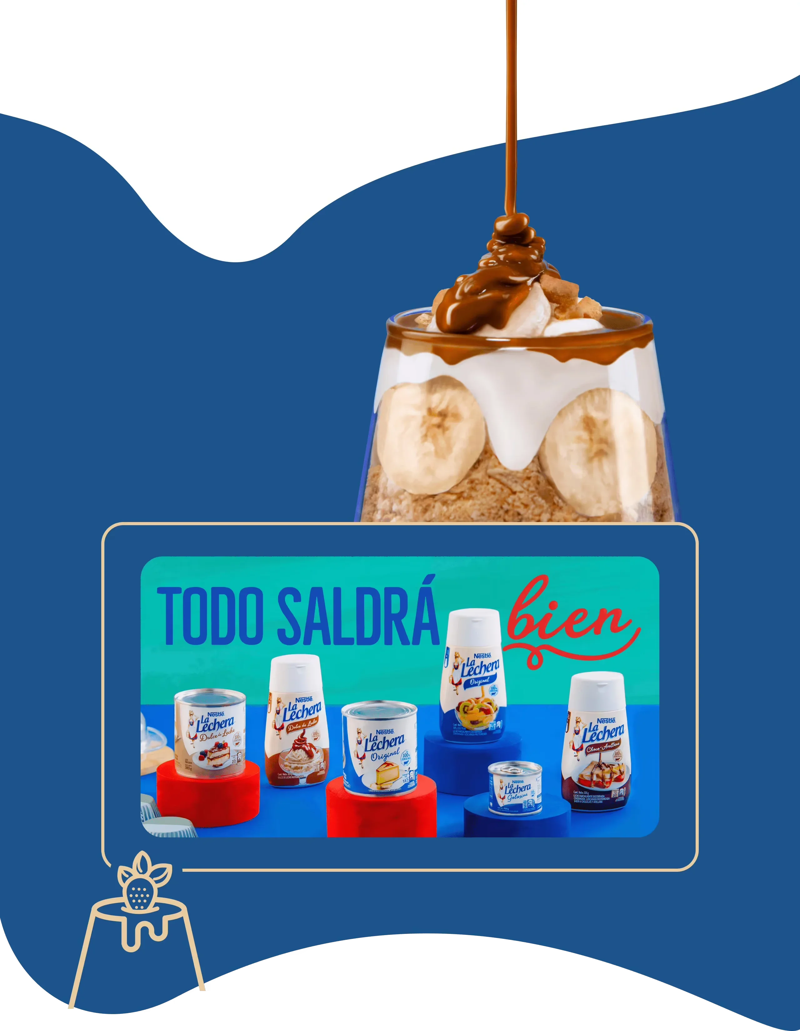 Postre de banano preparado con La Lechera®