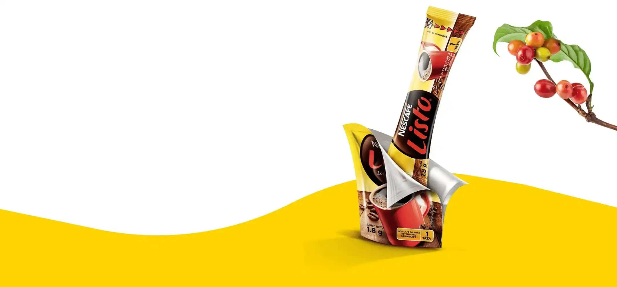 NESCAFÉ® LISTO en sus presentaciones con la planta de café